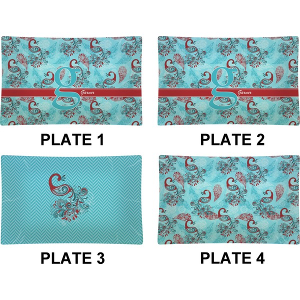 Peacock Set of Rectangular Dinner Plates (Approval)