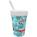 Peacock Sippy Cup with Straw (Personalized)