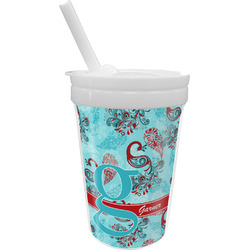 Peacock Sippy Cup with Straw (Personalized)
