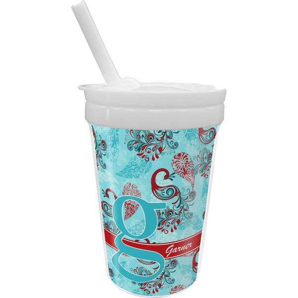 Custom Peacock Sippy Cup with Straw (Personalized)