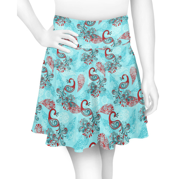 Custom Peacock Skater Skirt - 2X Large