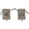 Peacock Small Burlap Gift Bag - Front and Back