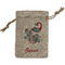 Peacock Small Burlap Gift Bag - Front (Personalized)