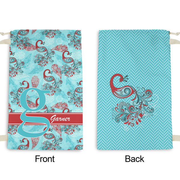 Peacock Small Laundry Bag - Front & Back View