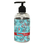 Peacock Plastic Soap / Lotion Dispenser (8 oz - Small - Black) (Personalized)