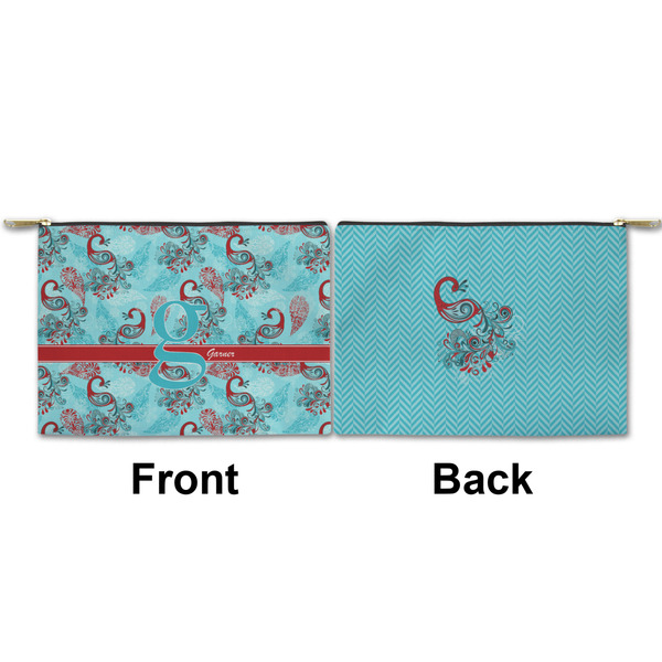 Peacock Small Zipper Pouch Approval (Front and Back)