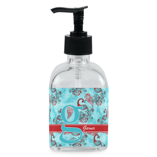 Custom Peacock Glass Soap & Lotion Bottle - Single Bottle (Personalized)