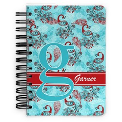 Peacock Spiral Notebook - 5x7 w/ Name and Initial