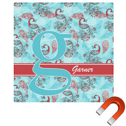 Peacock Square Car Magnet - 6" (Personalized)