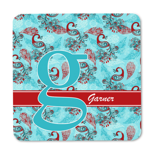 Peacock Square Fridge Magnet - FRONT