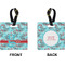 Peacock Square Luggage Tag (Front + Back)