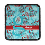 Peacock Iron On Square Patch w/ Name and Initial