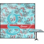 Peacock Square Table Top - 24" (Personalized)