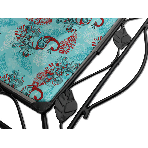 Peacock Square Trivet - Detail