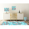 Peacock Square Wall Decal Wooden Desk