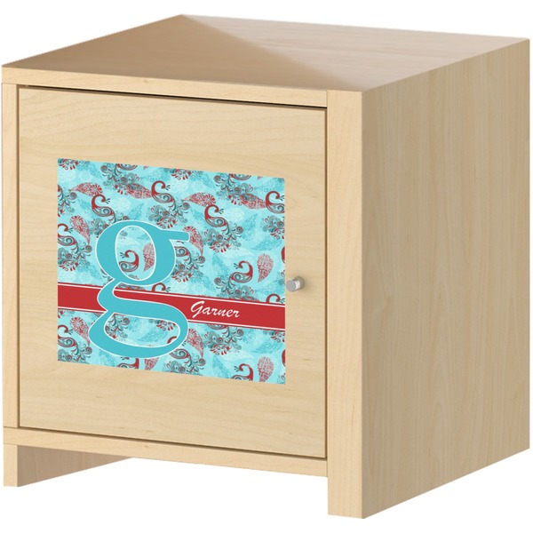 Peacock Square Wall Decal on Wooden Cabinet