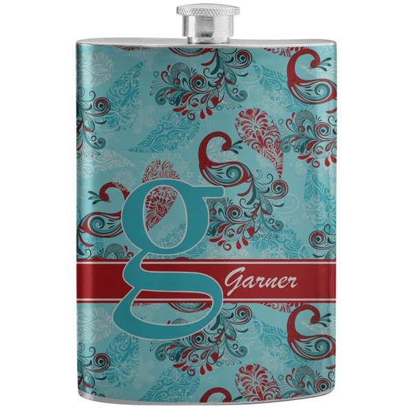Custom Peacock Stainless Steel Flask (Personalized)