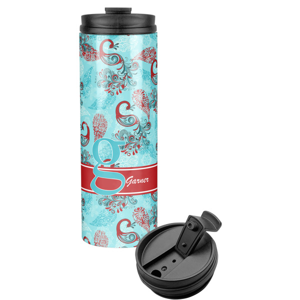 Custom Peacock Stainless Steel Skinny Tumbler (Personalized)