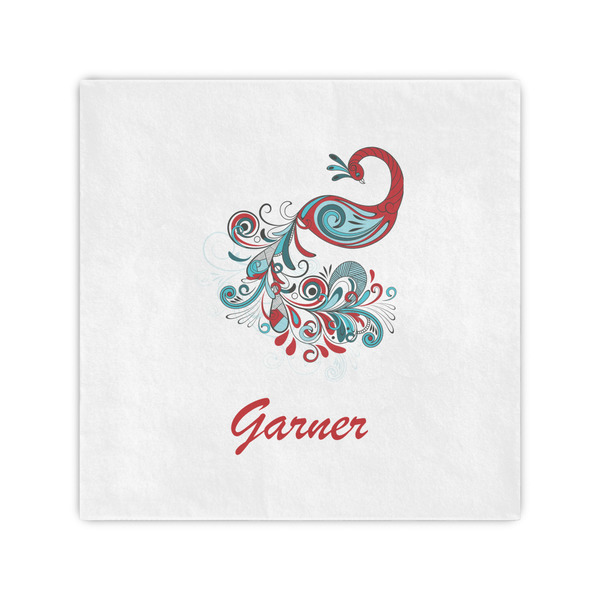 Custom Peacock Standard Cocktail Napkins (Personalized)