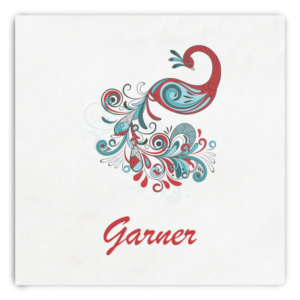 Custom Peacock Paper Dinner Napkins (Personalized)