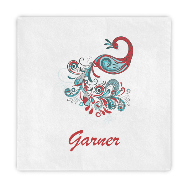 Custom Peacock Standard Decorative Napkins (Personalized)