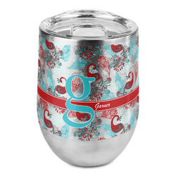 Peacock Stemless Wine Tumbler - Full Print (Personalized)