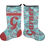Peacock Holiday Stocking - Double-Sided - Neoprene (Personalized)