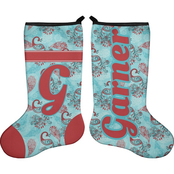 Custom Peacock Holiday Stocking - Double-Sided - Neoprene (Personalized)