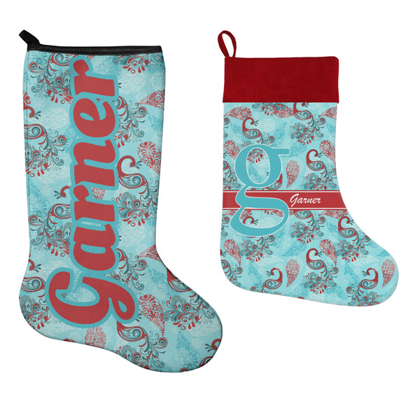 Peacock Stockings - Side by Side compare