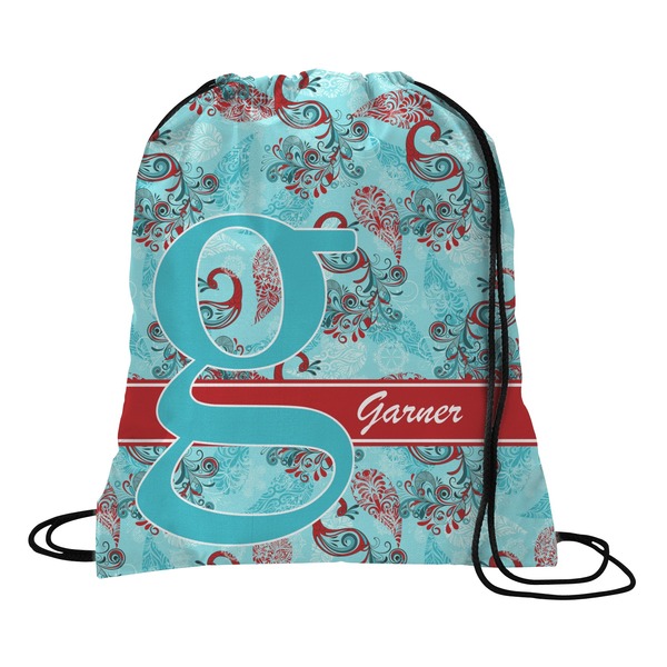 Custom Peacock Drawstring Backpack - Medium (Personalized)
