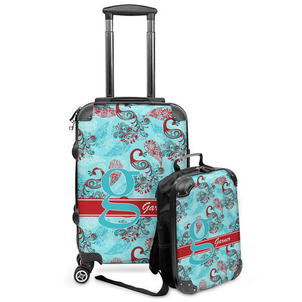 Custom Peacock Kids 2-Piece Luggage Set - Suitcase & Backpack (Personalized)