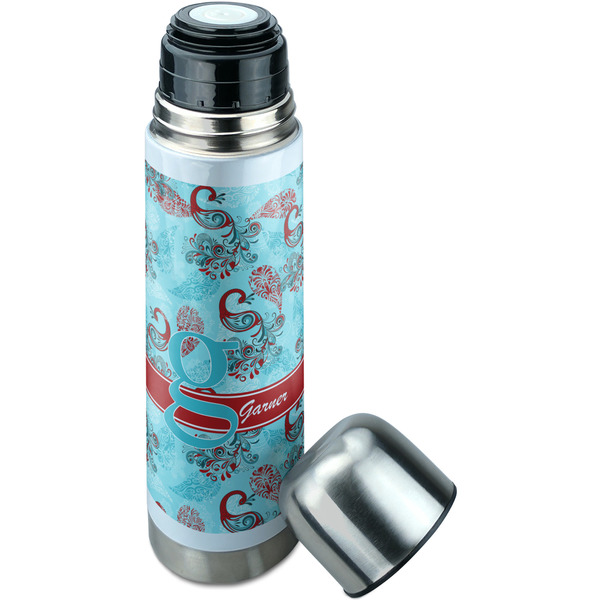 Peacock Thermos - Lid Off