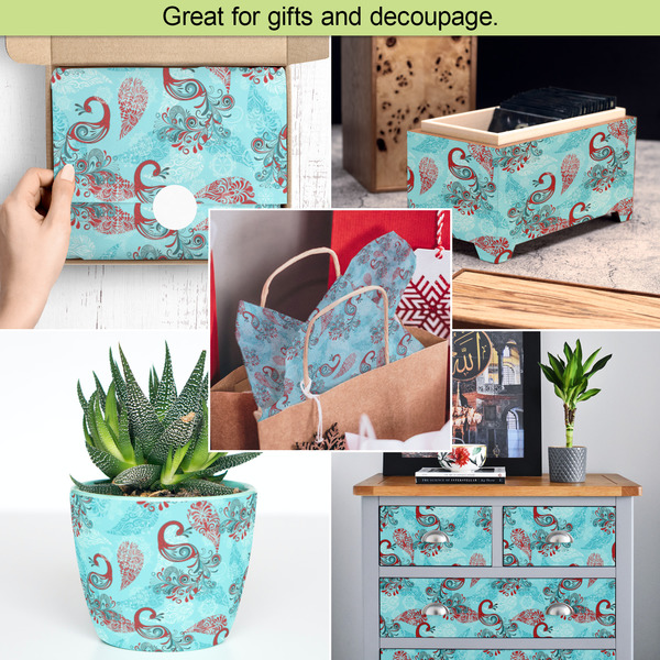 Peacock Tissue Paper - In Use Collage