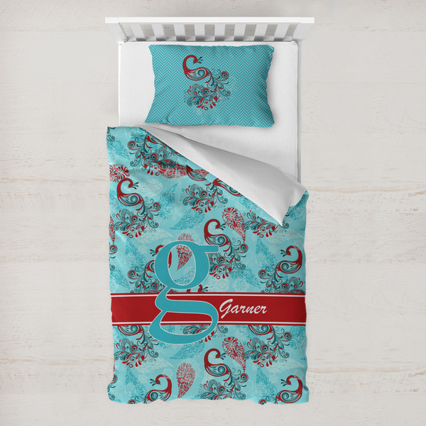 Custom Peacock Toddler Bedding Set - With Pillowcase (Personalized)