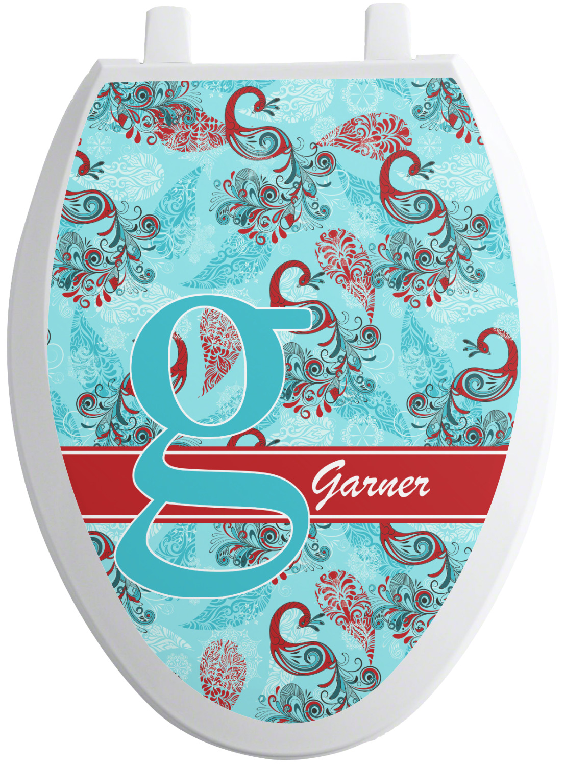 Peacock Toilet Seat Decal (Personalized) YouCustomizeIt