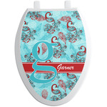 Peacock Toilet Seat Decal - Elongated (Personalized)