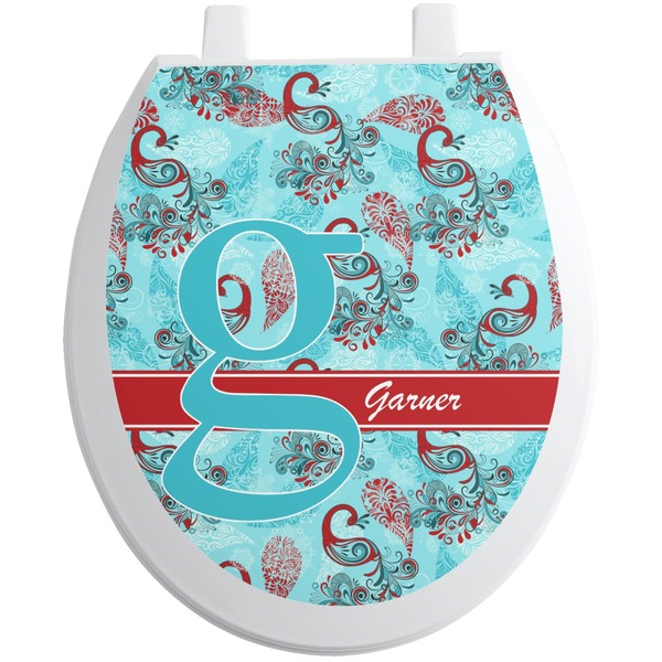Custom Peacock Toilet Seat Decal (Personalized)