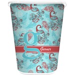 Peacock Waste Basket - Double Sided (White) (Personalized)