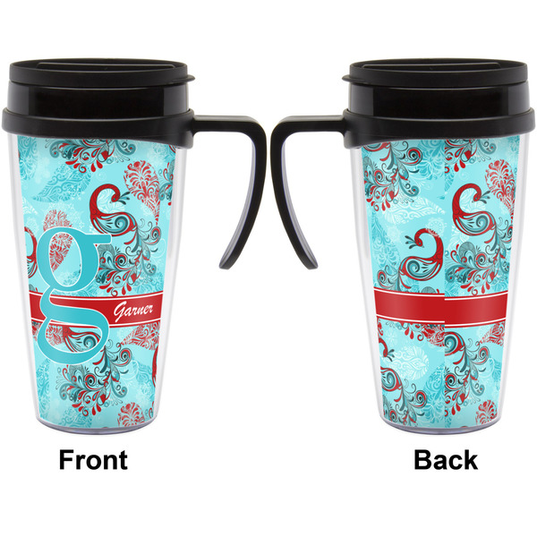 Peacock Travel Mug with Black Handle - Approval