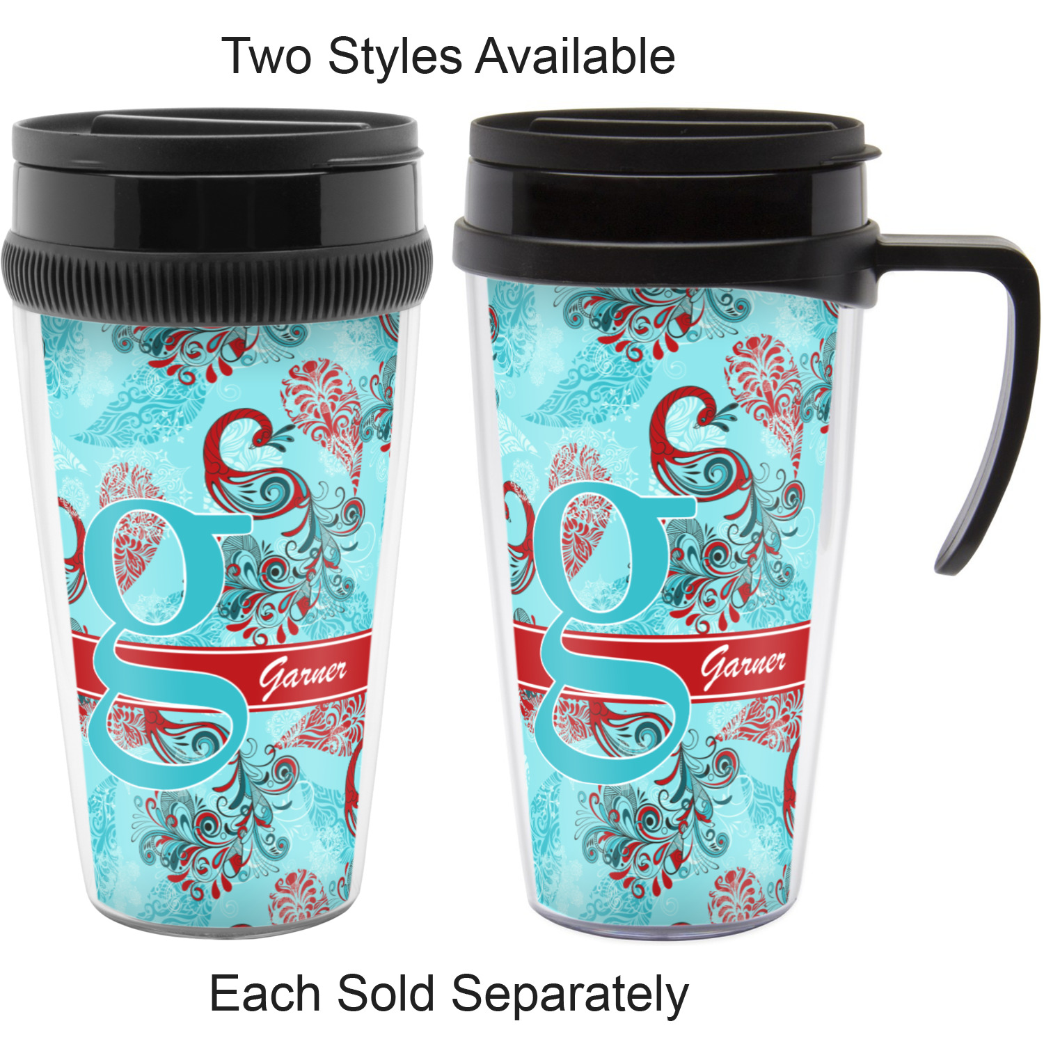 Peacock Acrylic Travel Mug (Personalized) YouCustomizeIt