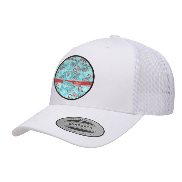 Custom Peacock Trucker Hat - White (Personalized)