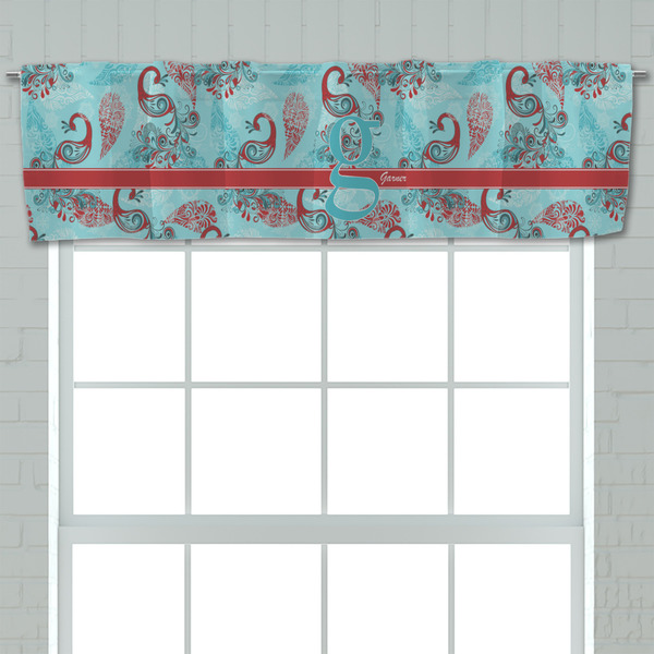 Peacock Valance - Closeup on window