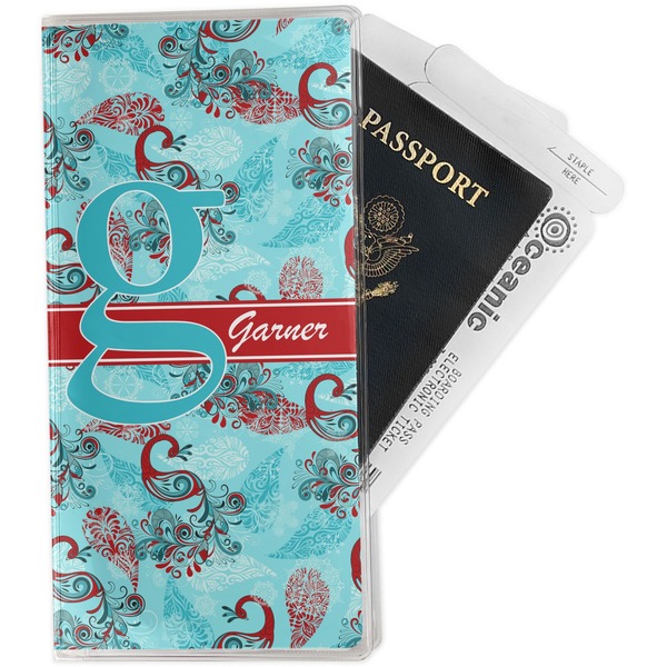 Custom Peacock Travel Document Holder