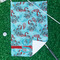 Peacock Waffle Weave Golf Towel - In Context