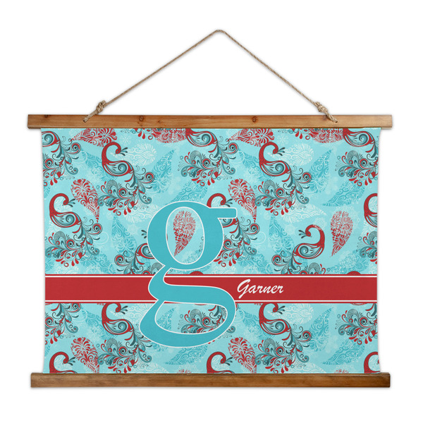 Custom Peacock Wall Hanging Tapestry - Wide (Personalized)