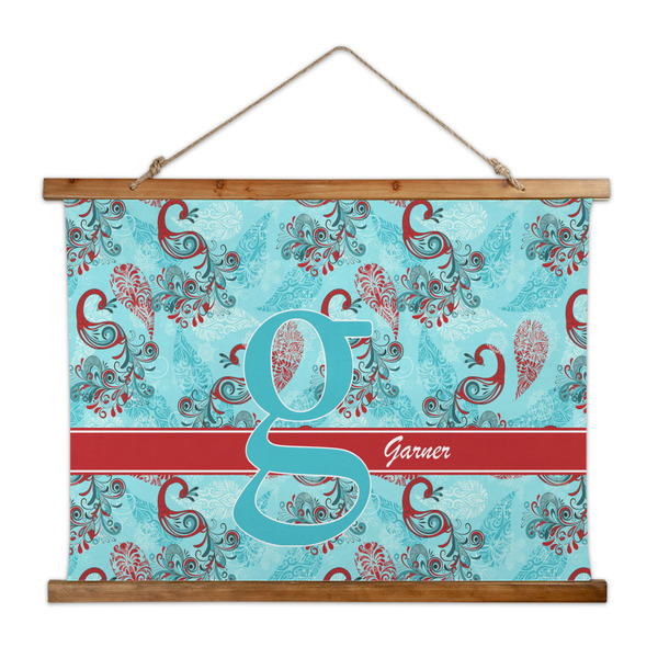 Custom Peacock Wall Hanging Tapestry - Wide (Personalized)