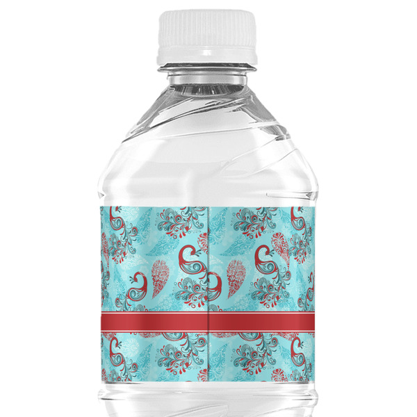 Peacock Water Bottle Label - Back View