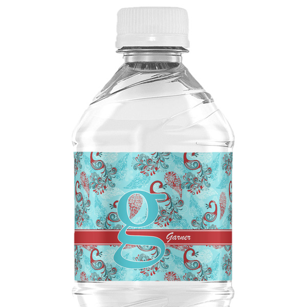 Custom Peacock Water Bottle Labels - Custom Sized (Personalized)