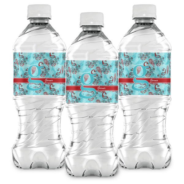 Peacock Water Bottle Labels - Front View