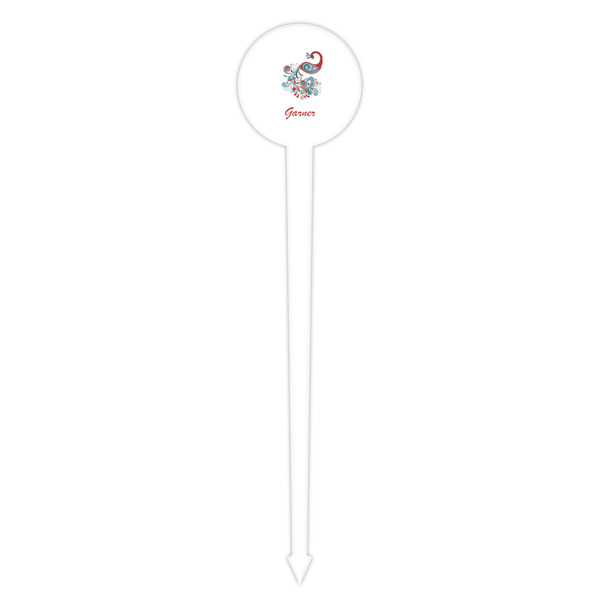 Peacock White Plastic 4" Food Pick - Round - Single Pick